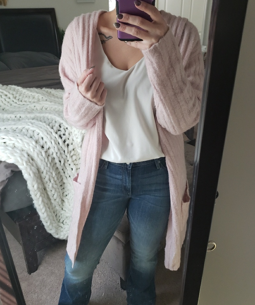 Express hooded cardigan sweater
